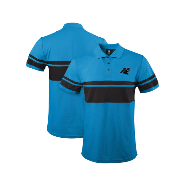 FOCO Men's NFL Carolina Panthers Stripe Polo Shirt