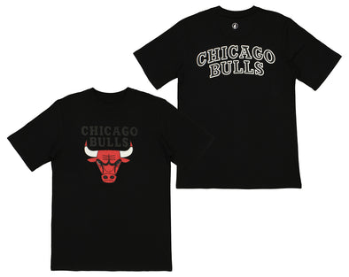 FISLL NBA Men's Chicago Bulls Team Color, Name and Logo Premium T-Shirt