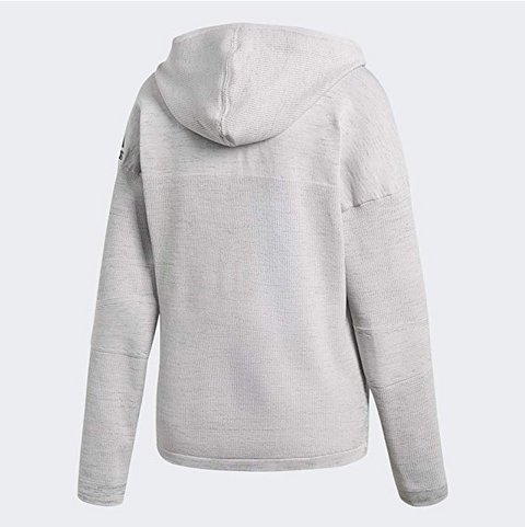 Adidas Women's Z.N.E. Primeknit Zip Up Hoodie, Chalk Pearl