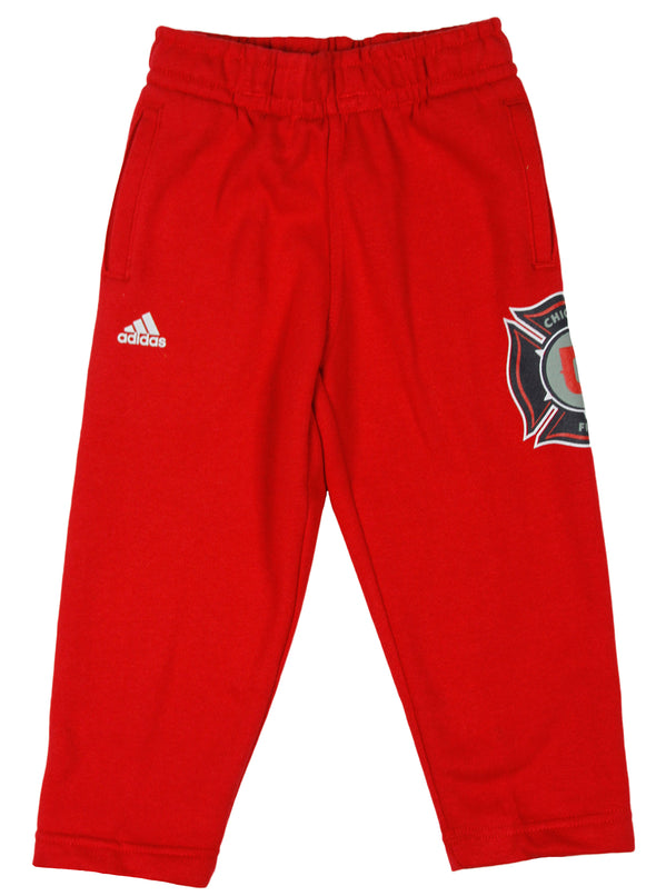 Adidas MLS Soccer Toddlers Chicago Fire Fleece Pants Sweatpants, Red
