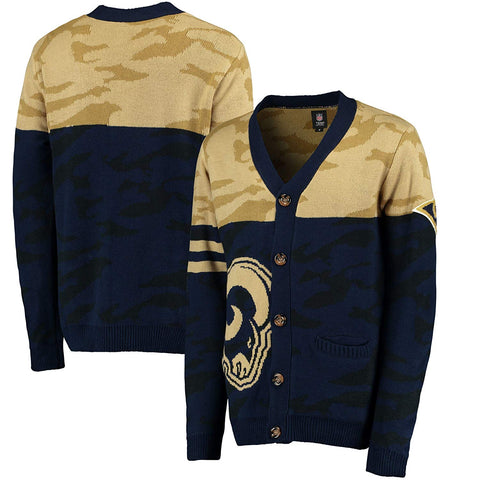 KLEW Men's NFL Los Angeles Rams Camouflage Cardigan