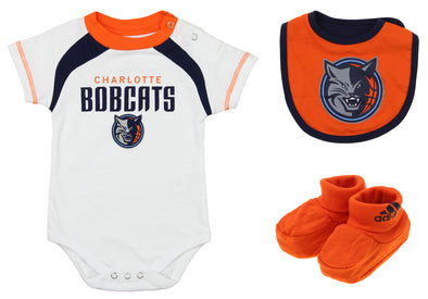 Adidas NBA Newborn Charlotte Bobcats Bib and Bootie Set, White