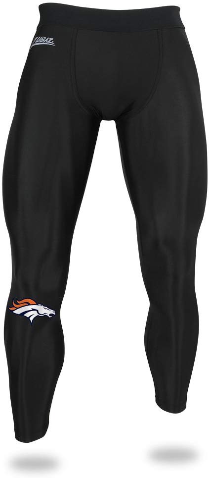 Zubaz NFL Men's Denver Broncos Active Compression Black Leggings