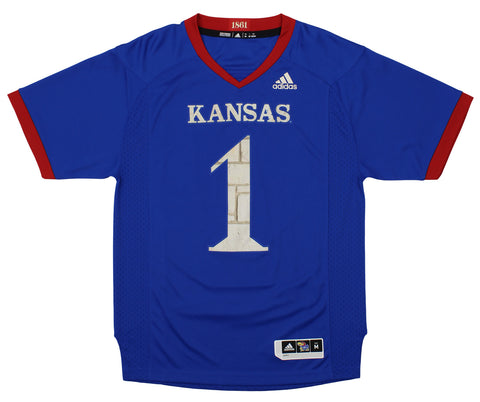adidas NCAA Men's Kansas Jayhawks #1 Premier Home Jersey, Blue