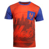 KLEW MLB Men's New York Mets Big Graphics Pocket Logo Tee T-shirt, Orange