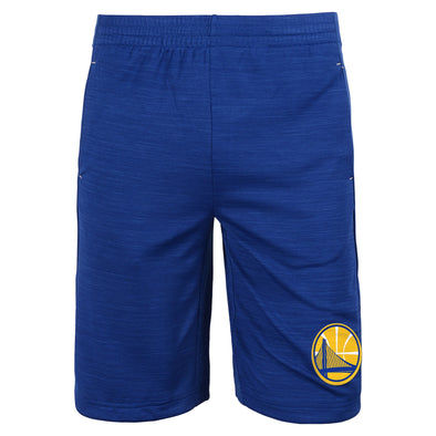 Outerstuff Golden State Warriors NBA Boys Youth (8-20) Free Throw Shorts, Blue