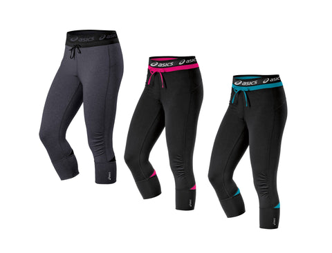 Asics Women's Abby Cuff Workout Running Gym Lounge Capris, 3 Colors
