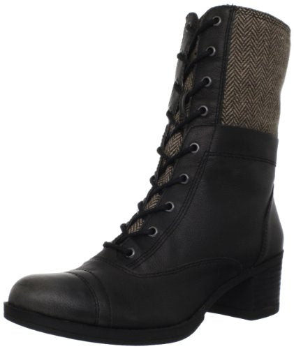 Kelsi Dagger Women's Mate Combat Boots Lace Up Leather Boot - Black