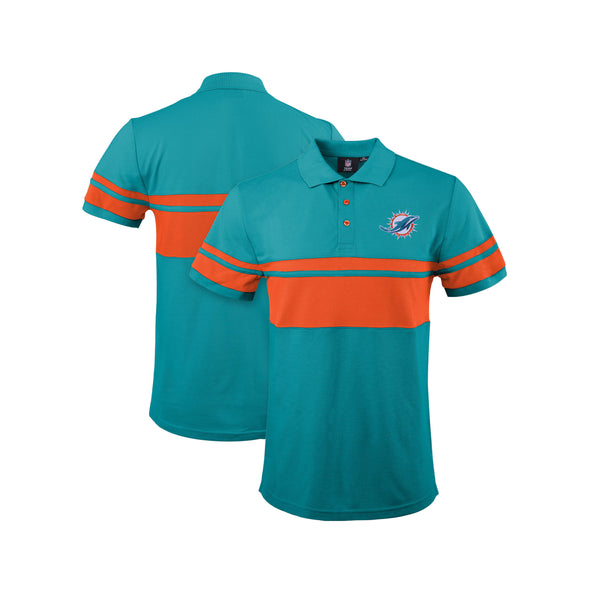 FOCO Men's NFL Miami Dolphins Stripe Polo Shirt
