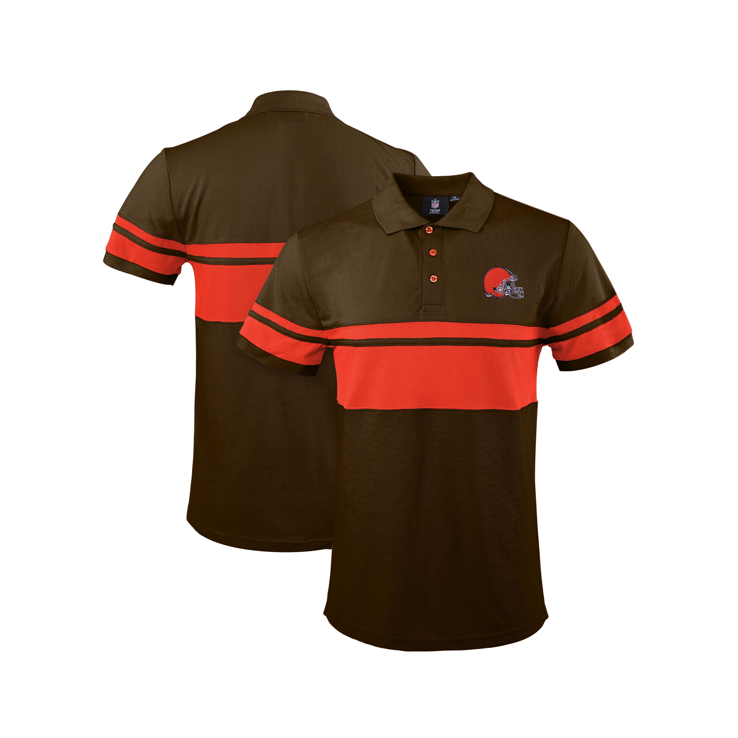 FOCO NFL Football Team Crest and Stripe Men's Polo Shirt