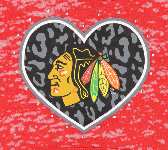 Outerstuff Chicago Blackhawks NHL Girls Youth (4-16) Heart Hoodie, Red