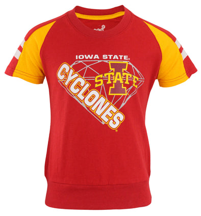 Gen2 NCAA Youth Girls (7-16) Iowa Cyclones Bejeweled Banded Bottom Tee