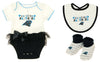 Outerstuff NFL Baby Girl Newborn Carolina Panthers Creeper 3-Piece Layette Set