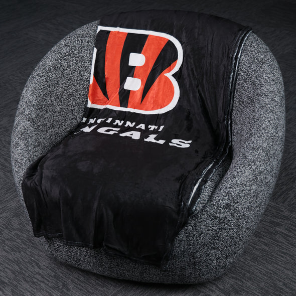 FOCO NFL Cincinnati Bengals Plush Soft Micro Raschel Throw Blanket, 50 x 60