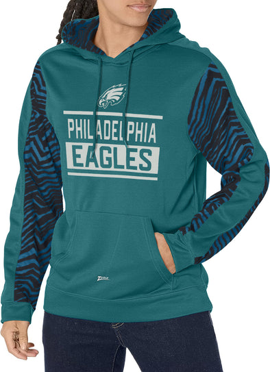 Zubaz NFL Men's Philadelphia Eagles Team Color with Zebra Accents Pullover Hoodie