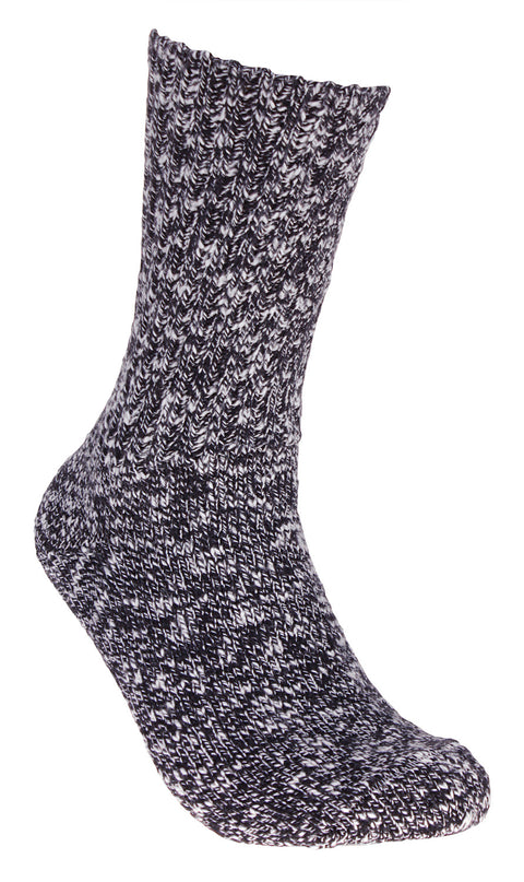 St John's Bay Unisex Ragg Boot Socks 2 Pair Pack, Black/White