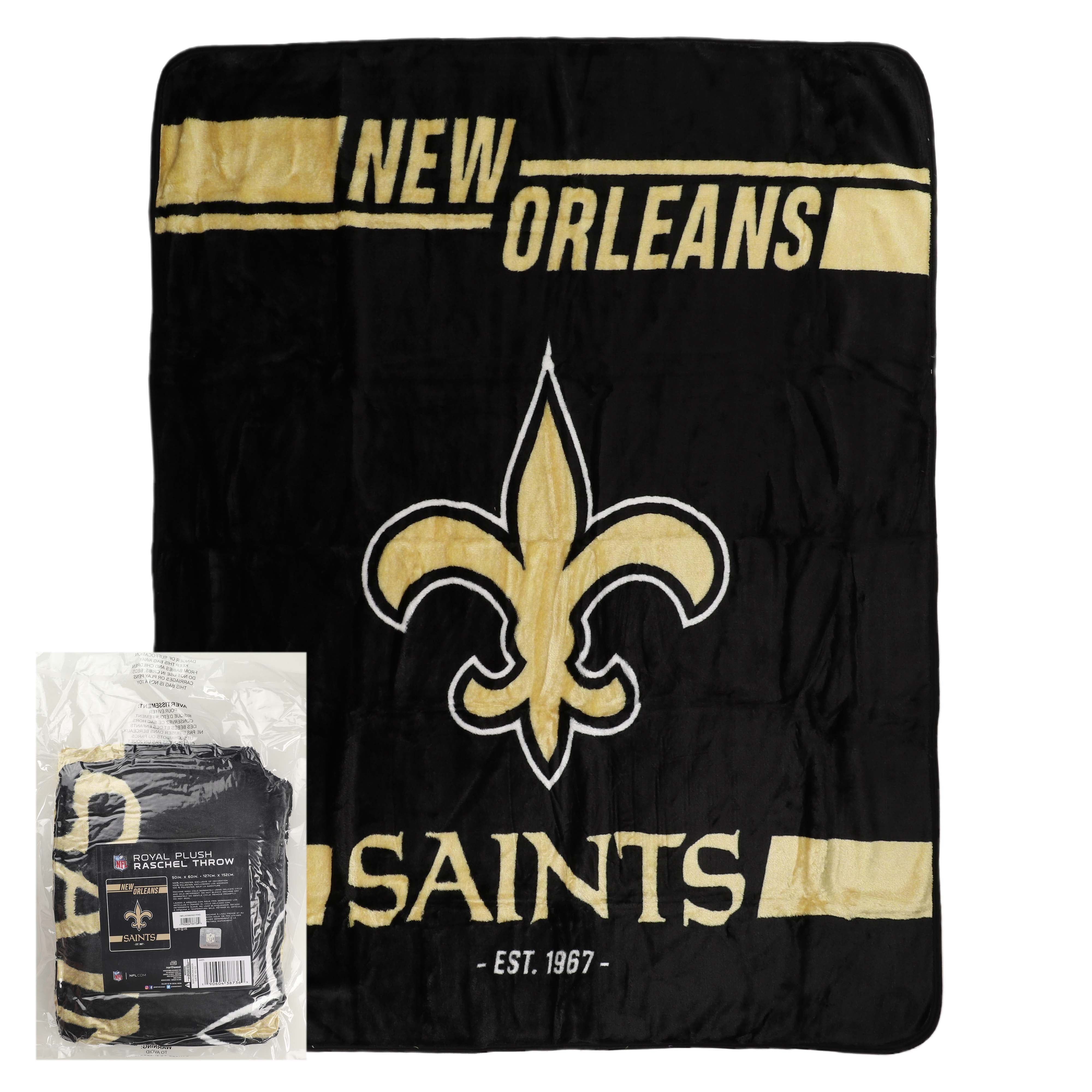 New Orleans Saints 50'' x 60'' Plush Raschel Throw