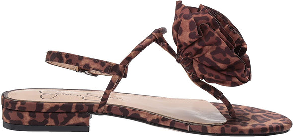 Jessica Simpson Women's Kirah Flat Sandal, Natural Leopard