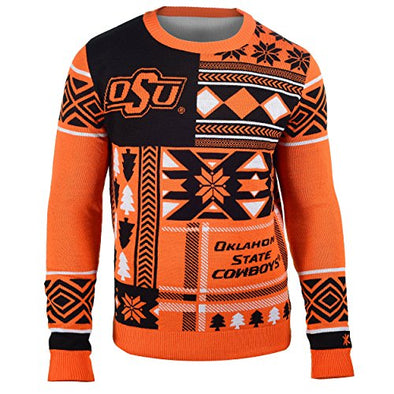 Forever Collectibles NCAA Men's Oklahoma State Cowboys Patches Ugly Sweater