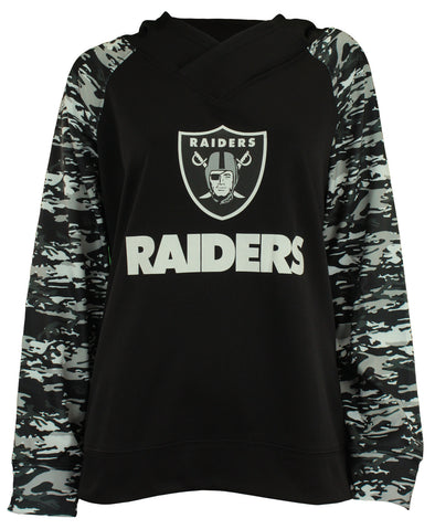 Zubaz Women's Oakland Raiders NFL Cowl Neck Hoodie