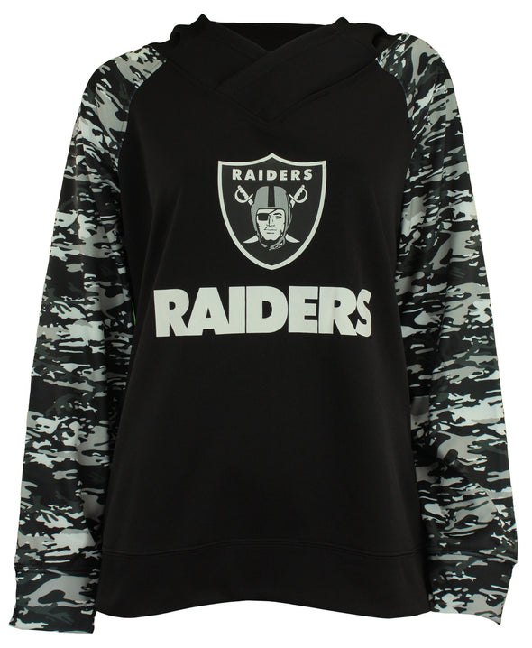 Zubaz Women's Oakland Raiders NFL Cowl Neck Hoodie