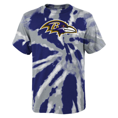 Outerstuff NFL Youth Boys Baltimore Ravens Pennant Tie Dye Short Sleeve T-Shirt