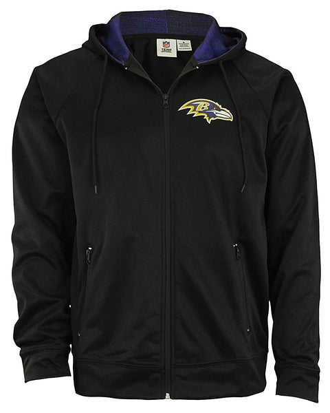 Zubaz NFL Baltimore Ravens Men's Heavyweight Full Zip  Fleece Hoodie