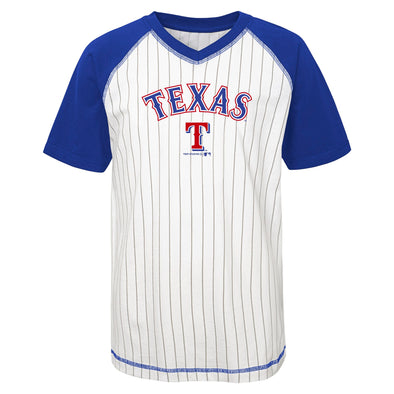 Outerstuff MLB Kids/Youth Texas Rangers Pinstripe Team Color Baseball Tee