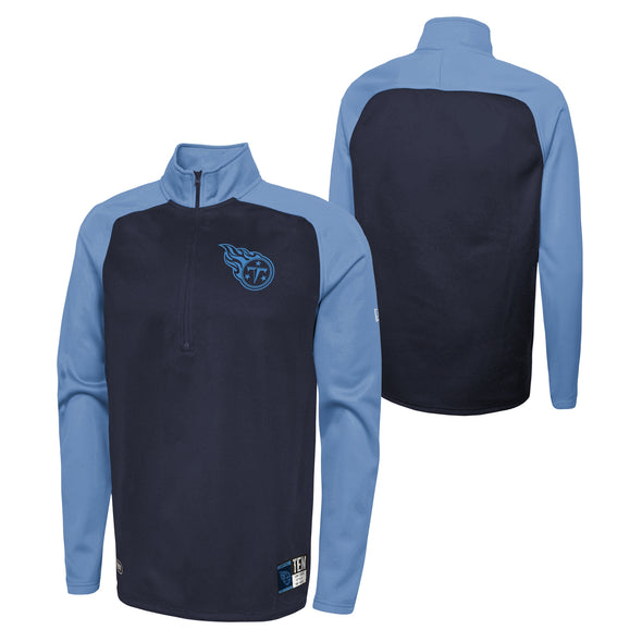 Outerstuff NFL Men's Tennessee Titans O-Line Performance 1/4 Zip Fleece Top