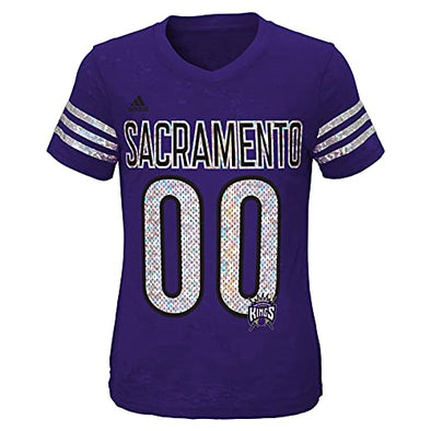 Outerstuff NBA Girls Youth Sacramento Kings Opal Burnout Short Sleeve T-Shirt