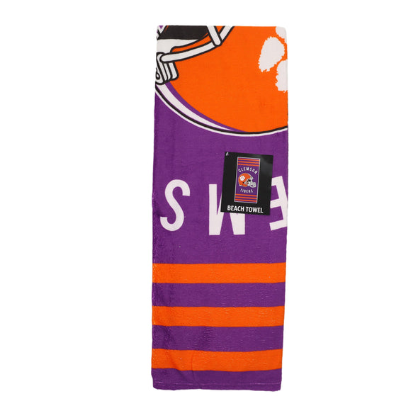 Northwest NCAA Clemson Tigers "Stripes" Beach Towel, 30" x 60"