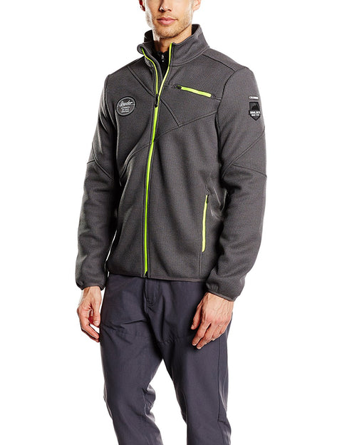 Spyder Men's Wengen Full Zip Jacket, Polar/Bryte Yellow