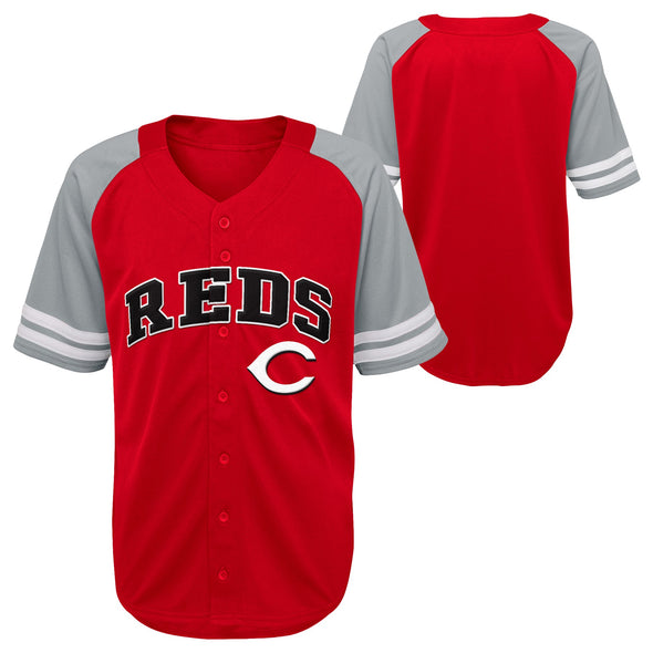 Outerstuff MLB Kids Cincinnati Reds Button Up Baseball Team Home Jersey