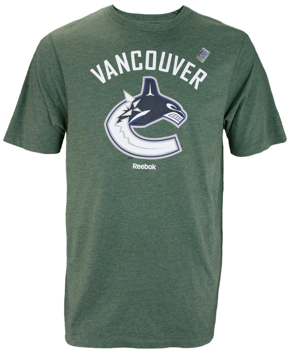 Reebok NHL Men's Vancouver Canucks Short Sleeve Dual Blend Tee T-Shirt, Green