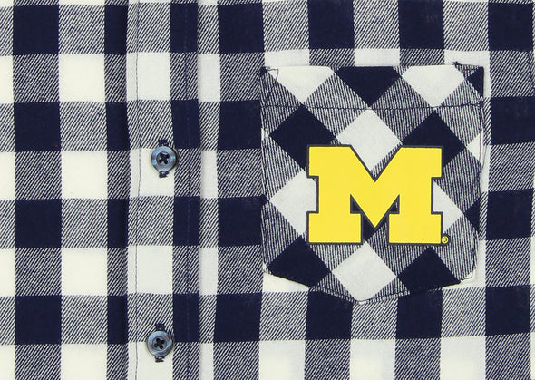 Outerstuff NCAA Juniors Michigan Wolverines Plaid Button Up Shirt
