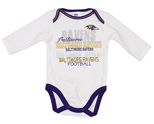 Gerber NFL Baby Baltimore Ravens 2 Pack Long Sleeve Bodysuit Creeper Set