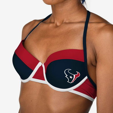 Forever Collectibles NFL Women's Houston Texans Team Logo Swim Suit Bikini Top