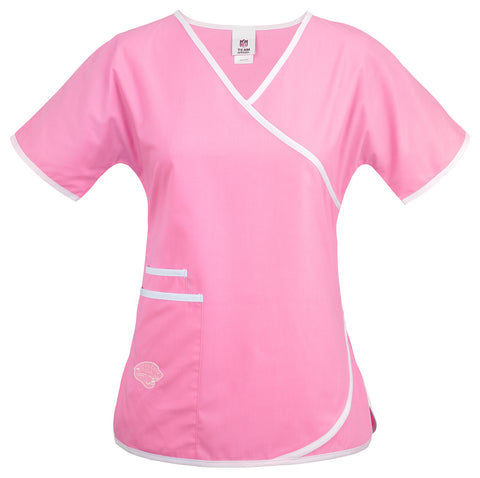 Fabrique Innovations NFL Women's Jacksonville Jaguars Breast Cancer Awareness Scrub Top