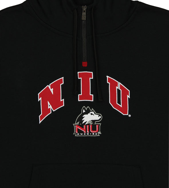 Outerstuff Northern Illinois Huskies NCAA Men's Throwback 1/4 Zip Fleece Hoodie, Black