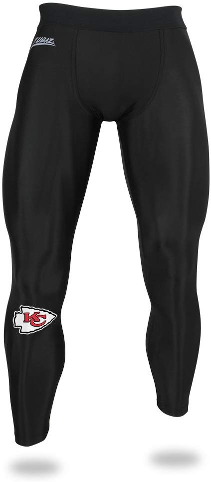 Zubaz NFL Men's Kansas City Chiefs Active Compression Black Leggings