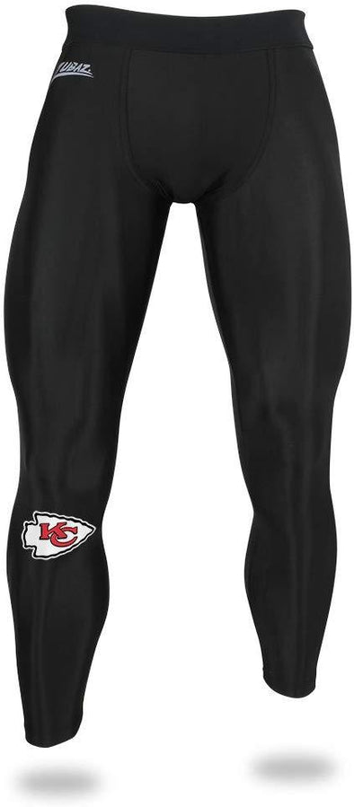 Zubaz NFL Men's Kansas City Chiefs Active  Compression Black Leggings