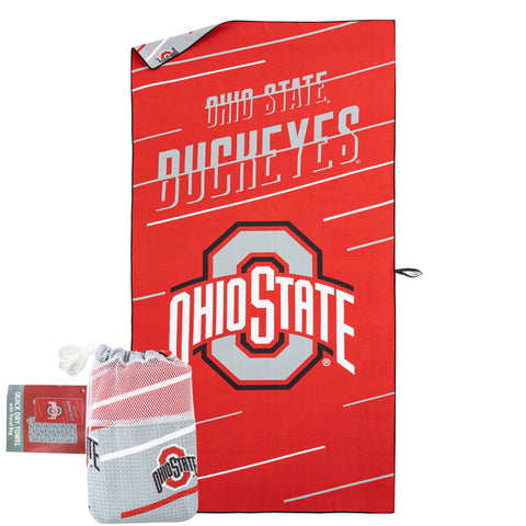 Northwest NCAA Ohio State Buckeyes Splitter Beach Towel & Mesh Bag Set