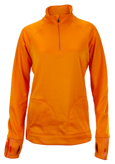 Adidas Women's 1/4 Zip Training Track Jacket - Orange & Blue