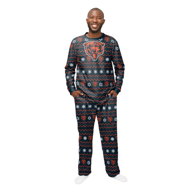 FOCO Men's NFL Chicago Bears Primary Team Logo Ugly Pajama Set