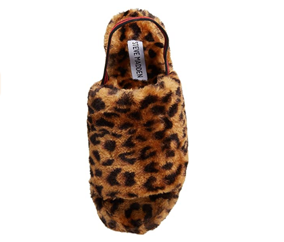 Steve Madden Women's Fluff Slippers, Leopard