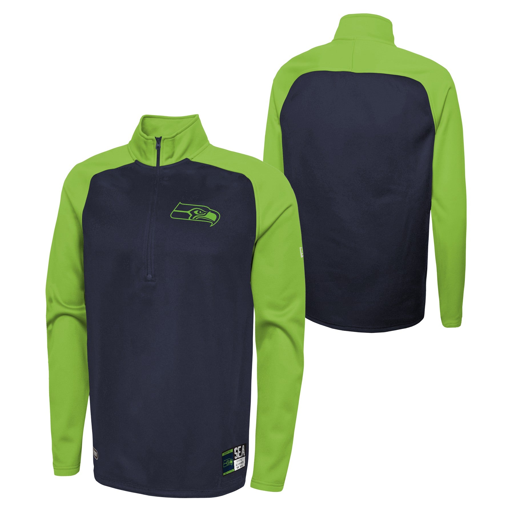 NFL Combine Men's Seattle Seahawks Mock Neck Navy Quarter-Zip