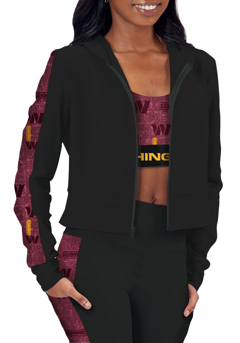 Certo By Northwest NFL Women's Washington Commanders All Day Cropped Hoodie, Black