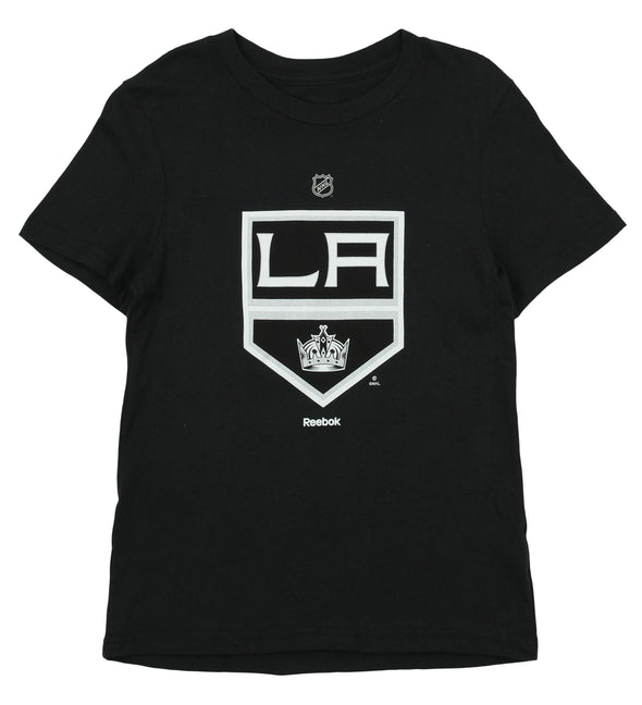 Reebok NHL Youth Girls Los Angeles Kings Short Sleeve Team Logo Tee, Black