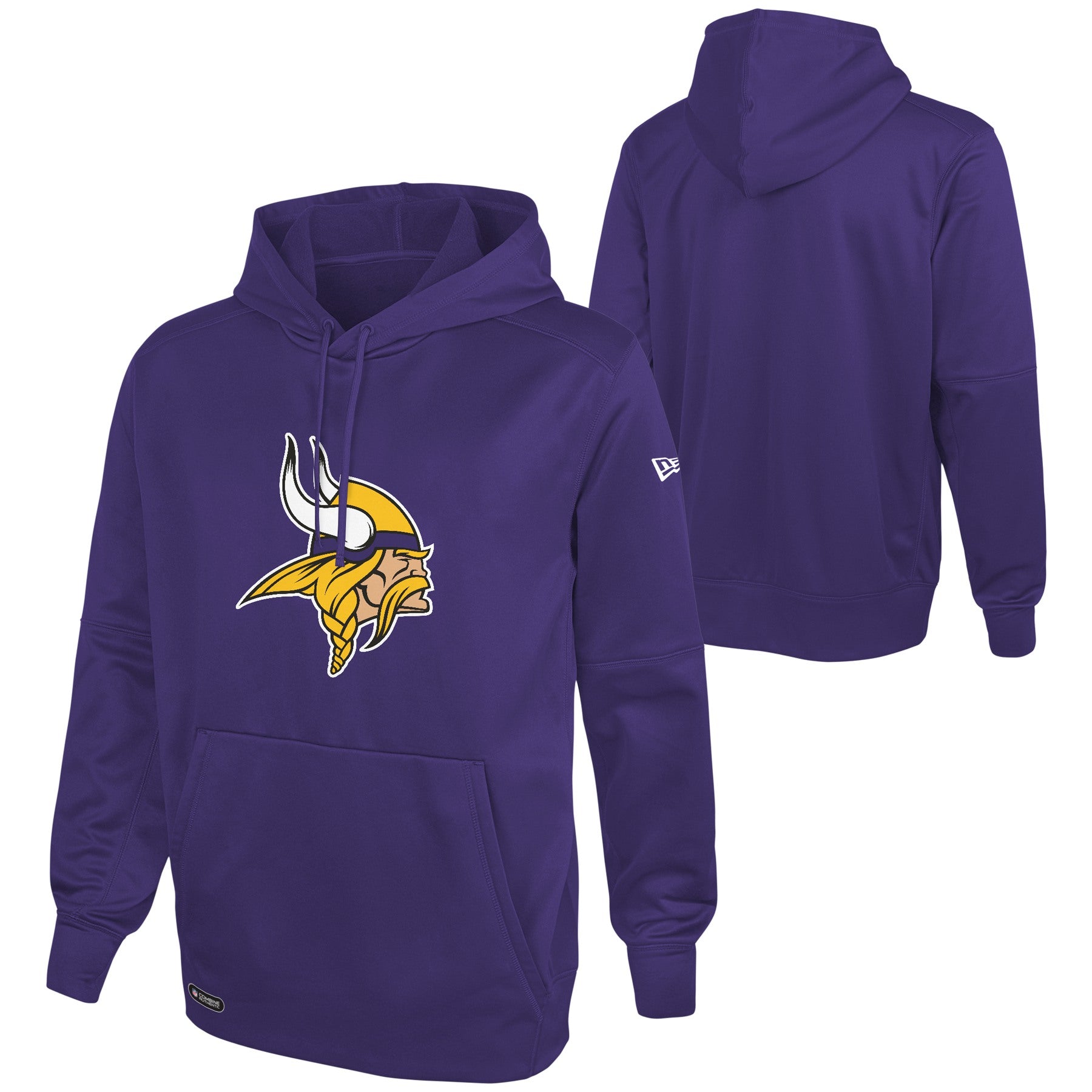 New Era NFL Football Men's Stadium Logo Pullover Performance Hoodie, Minnesota Vikings, XX-Large