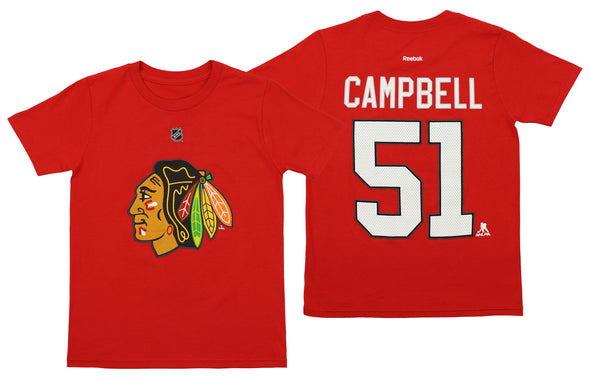 Reebok NHL Youth Chicago Blackhawks Brian Campbell #51 Tee Shirt, Red